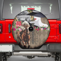 Kentucky Racing Horses Derby Hat Woman Spare Tire Cover Churchill Downs and Shoehorse Roses - Wonder Print Shop