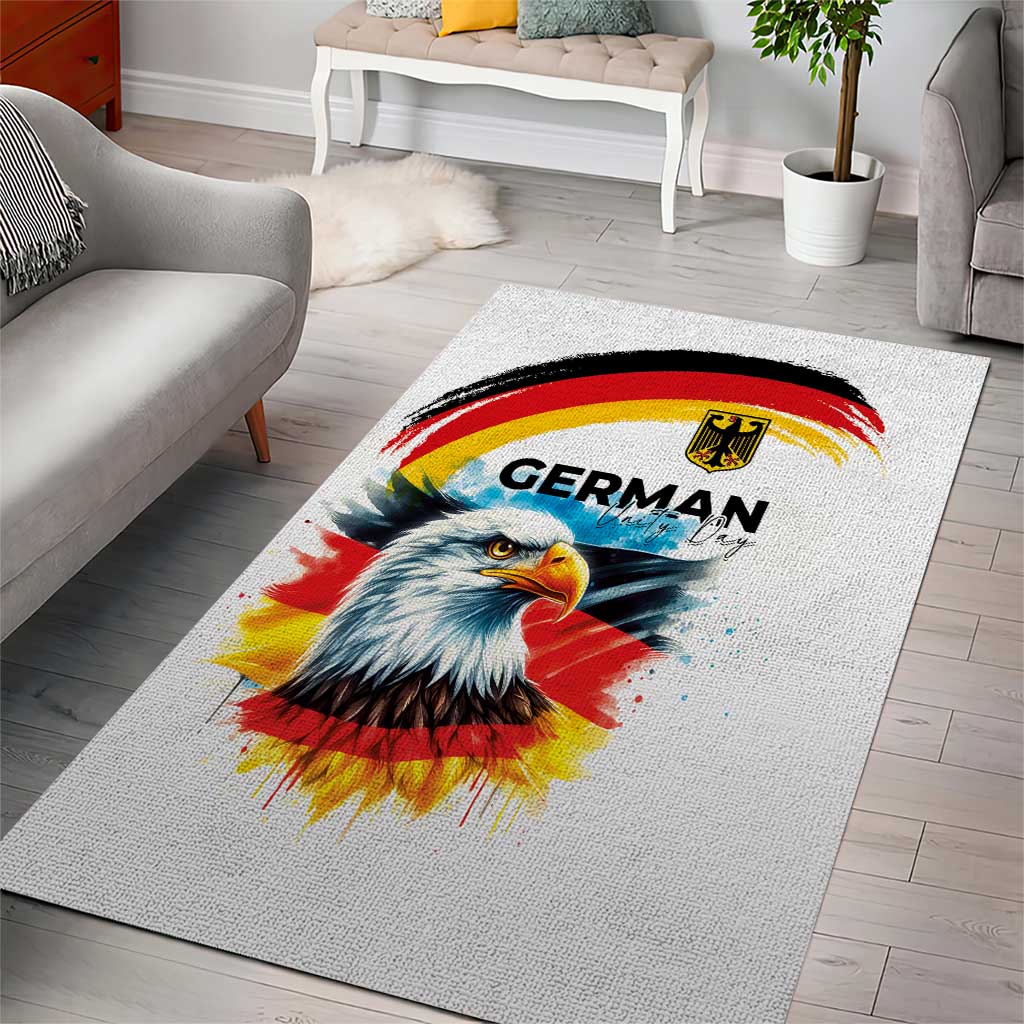 German Unity Day Area Rug Germany Flag with Eagle Head and Emblem