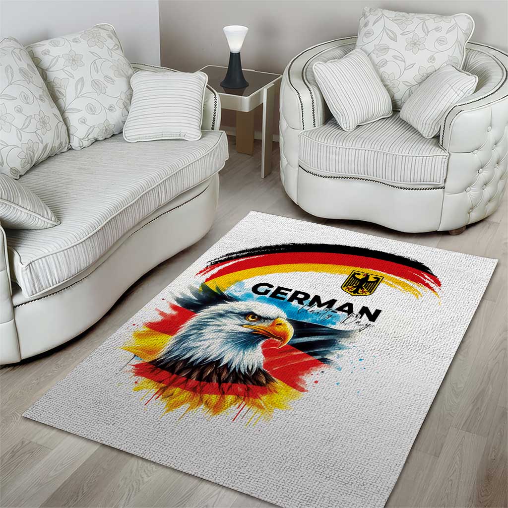 German Unity Day Area Rug Germany Flag with Eagle Head and Emblem