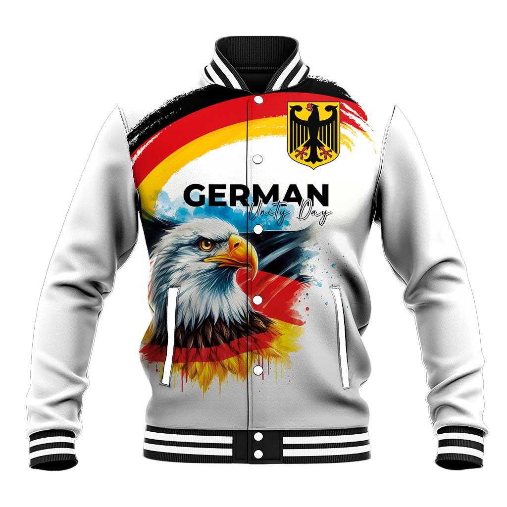 German Unity Day Baseball Jacket Germany Flag with Eagle Head and Emblem