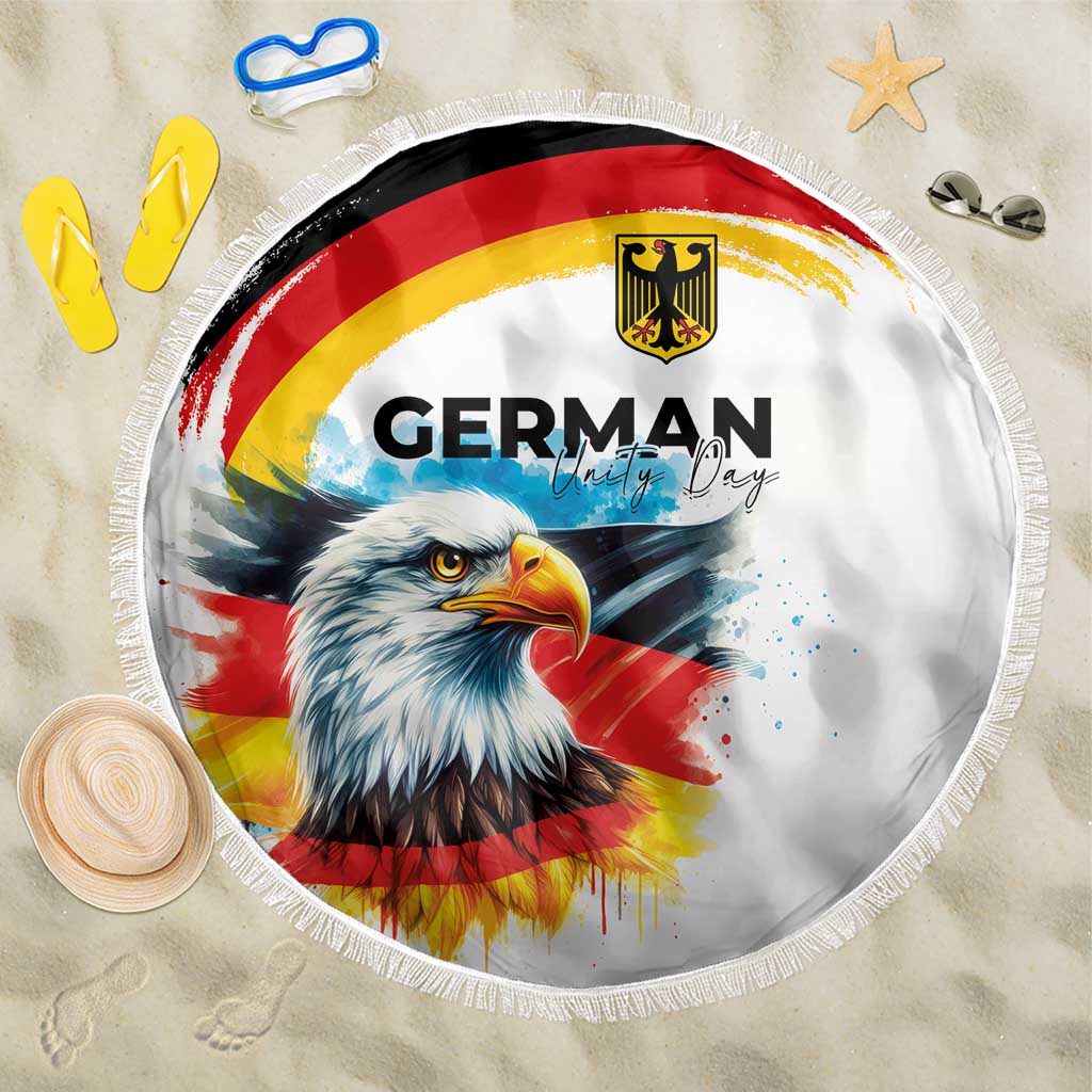 German Unity Day Beach Blanket Germany Flag with Eagle Head and Emblem