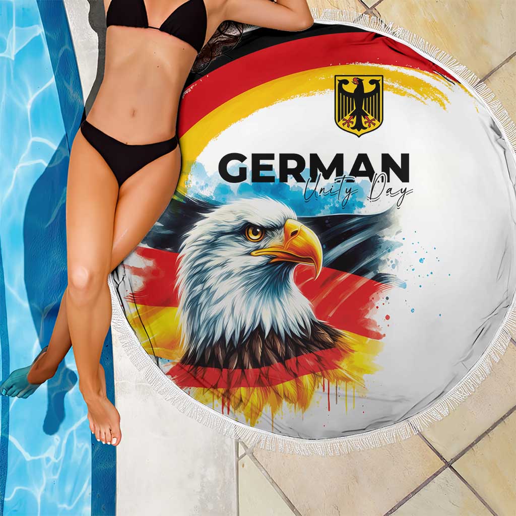 German Unity Day Beach Blanket Germany Flag with Eagle Head and Emblem