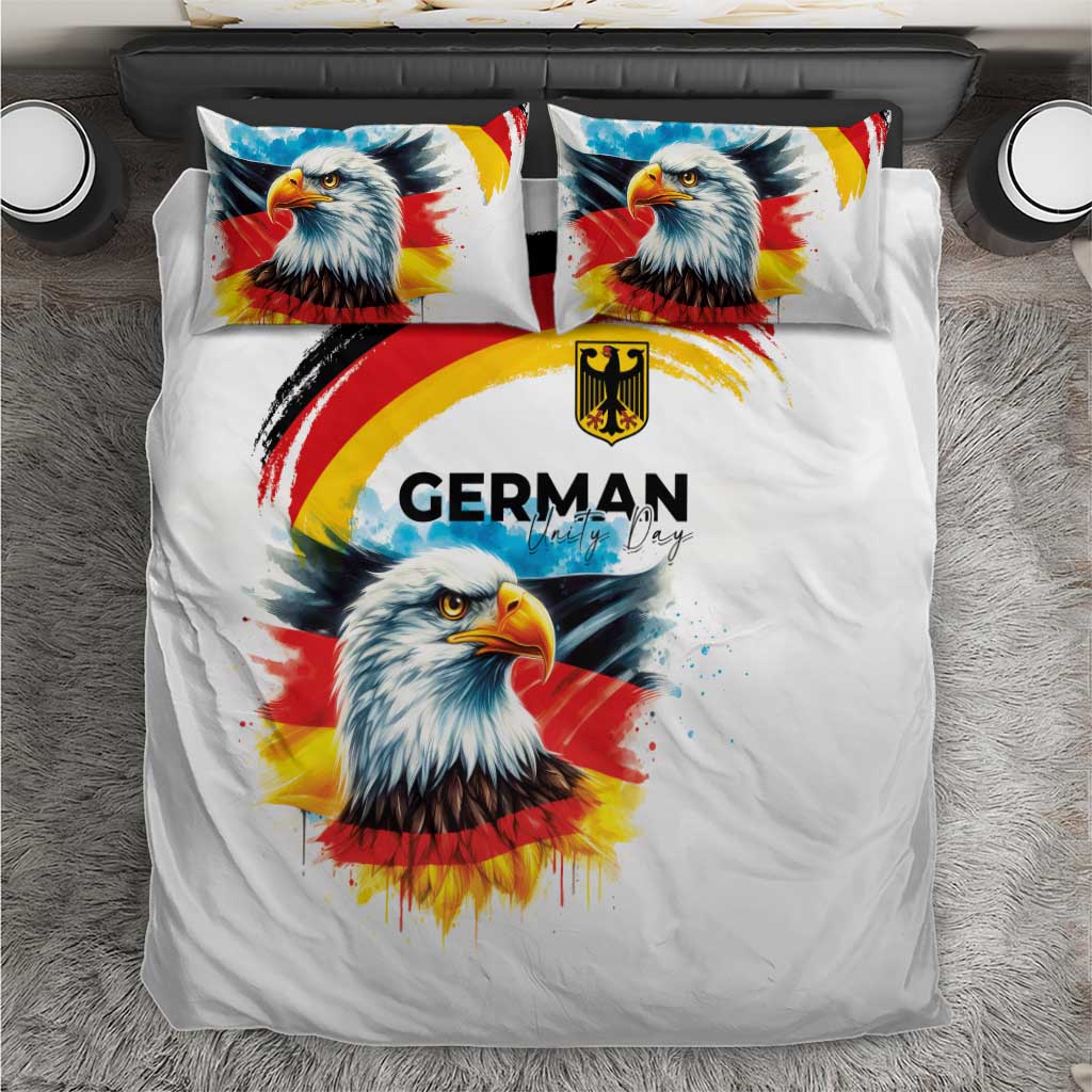 German Unity Day Bedding Set Germany Flag with Eagle Head and Emblem