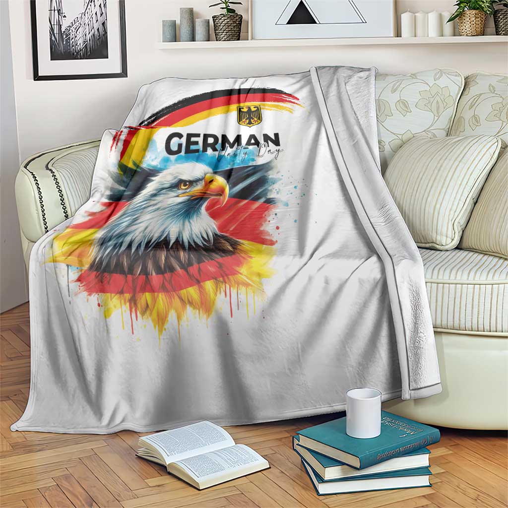 German Unity Day Blanket Germany Flag with Eagle Head and Emblem