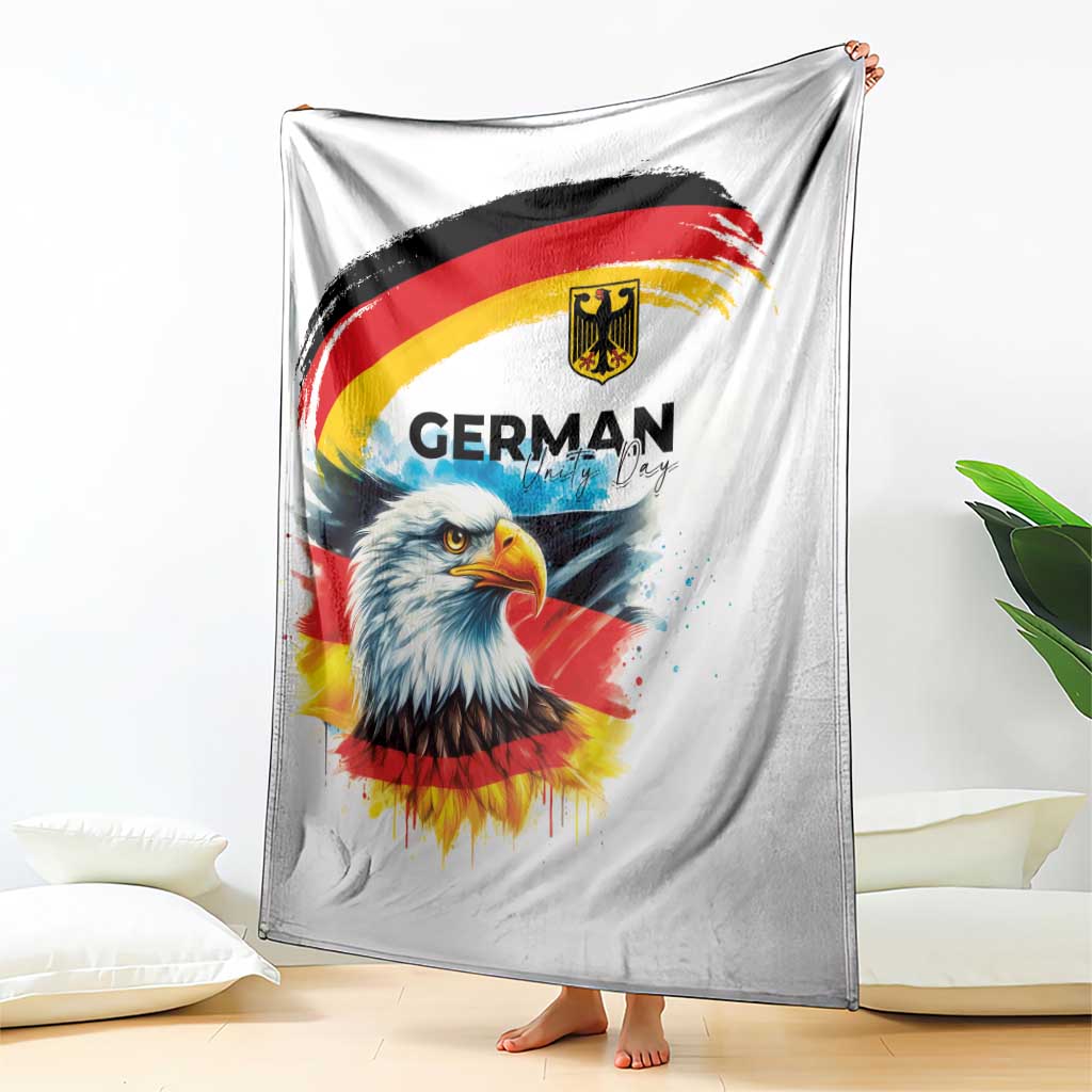 German Unity Day Blanket Germany Flag with Eagle Head and Emblem
