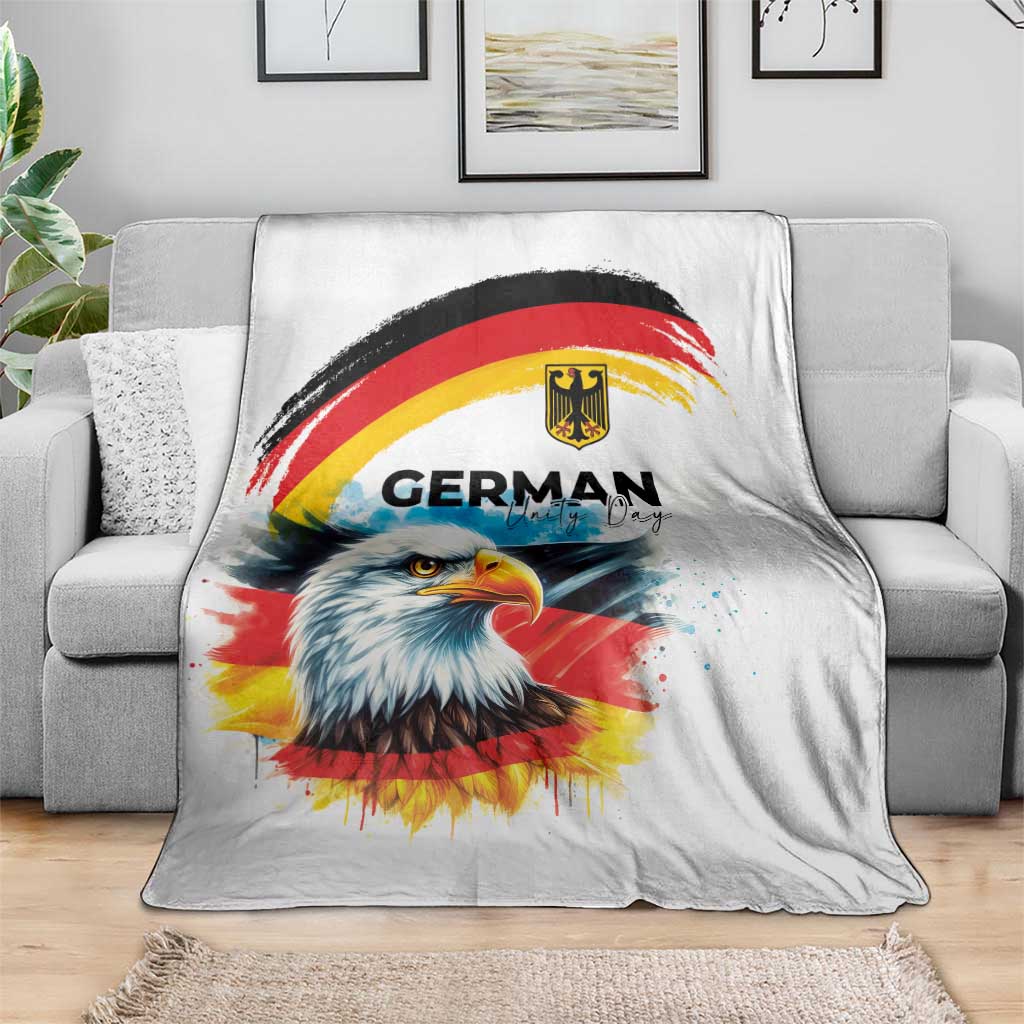 German Unity Day Blanket Germany Flag with Eagle Head and Emblem