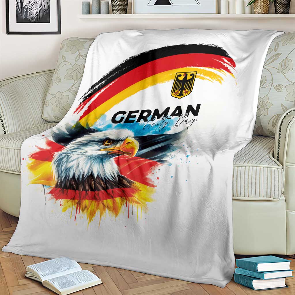 German Unity Day Blanket Germany Flag with Eagle Head and Emblem
