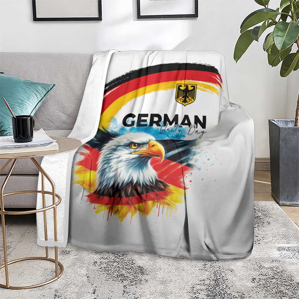 German Unity Day Blanket Germany Flag with Eagle Head and Emblem