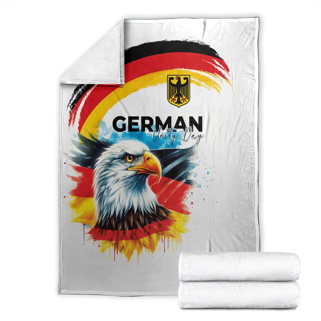 German Unity Day Blanket Germany Flag with Eagle Head and Emblem