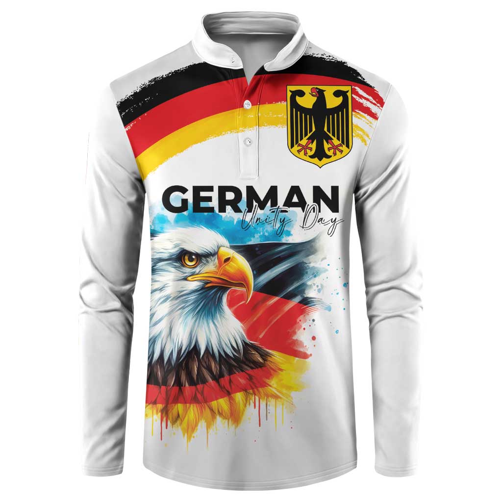 German Unity Day Button Sweatshirt Germany Flag with Eagle Head and Emblem