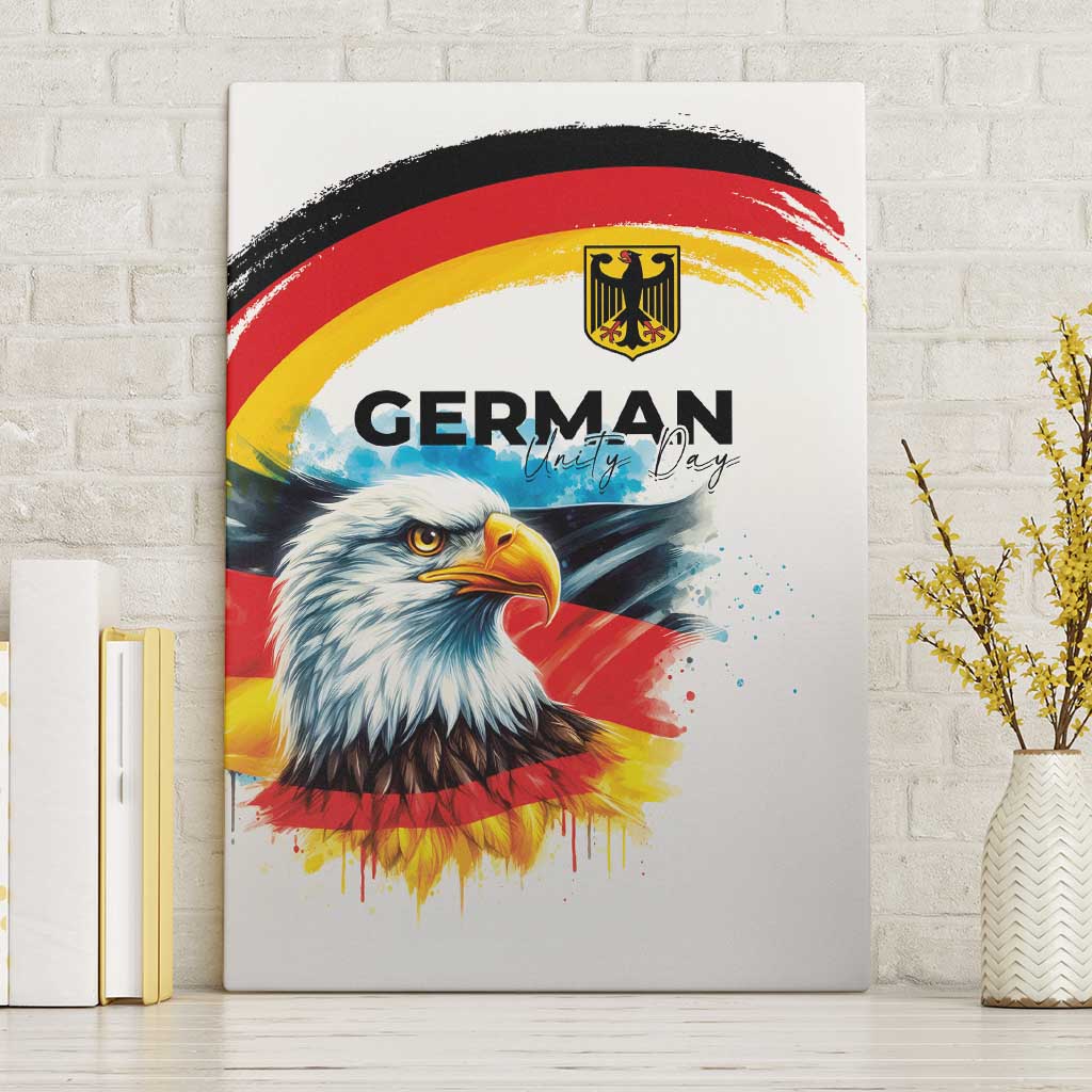 German Unity Day Canvas Wall Art Germany Flag with Eagle Head and Emblem