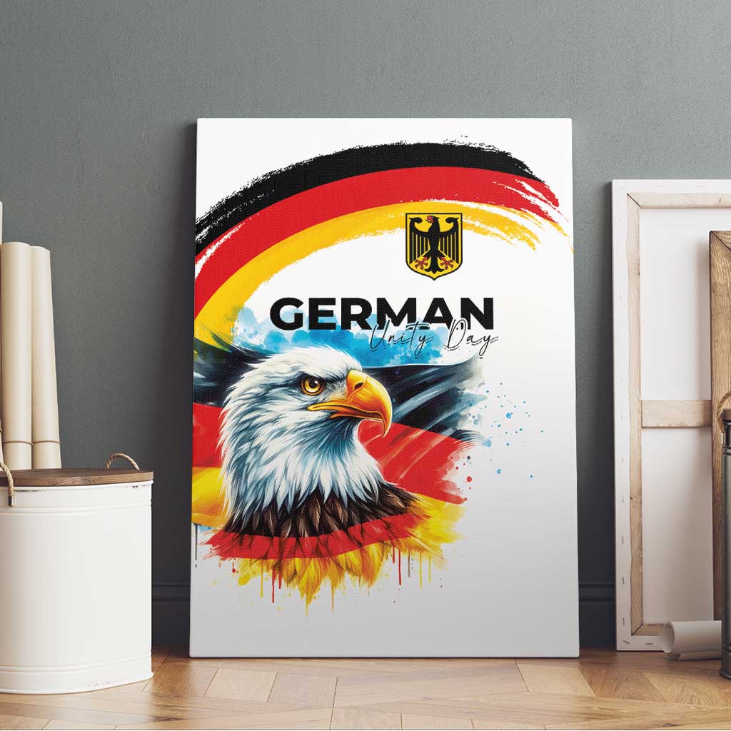 German Unity Day Canvas Wall Art Germany Flag with Eagle Head and Emblem