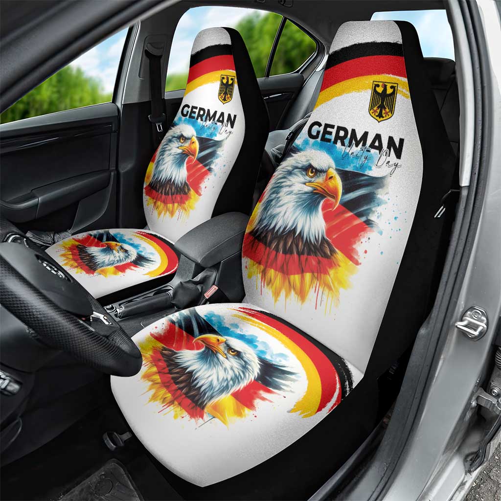 German Unity Day Car Seat Cover Germany Flag with Eagle Head and Emblem
