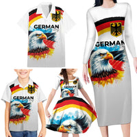 German Unity Day Family Matching Long Sleeve Bodycon Dress and Hawaiian Shirt Germany Flag with Eagle Head and Emblem