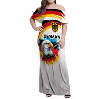 German Unity Day Family Matching Off Shoulder Maxi Dress and Hawaiian Shirt Germany Flag with Eagle Head and Emblem