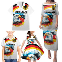 German Unity Day Family Matching Puletasi and Hawaiian Shirt Germany Flag with Eagle Head and Emblem