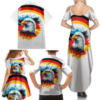 German Unity Day Family Matching Summer Maxi Dress and Hawaiian Shirt Germany Flag with Eagle Head and Emblem