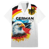 German Unity Day Hawaiian Shirt Germany Flag with Eagle Head and Emblem