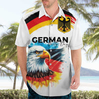 German Unity Day Hawaiian Shirt Germany Flag with Eagle Head and Emblem