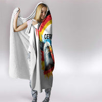 German Unity Day Hooded Blanket Germany Flag with Eagle Head and Emblem