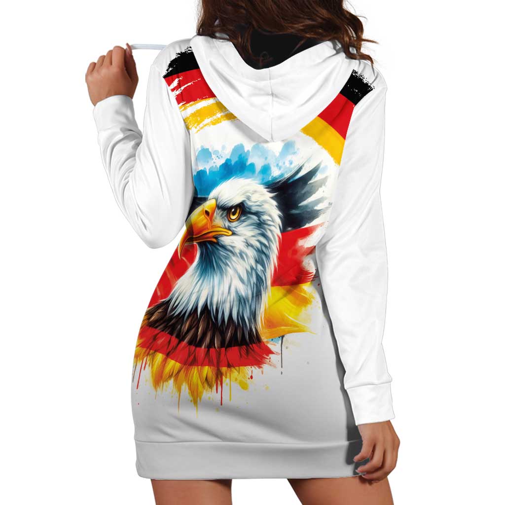 German Unity Day Hoodie Dress Germany Flag with Eagle Head and Emblem