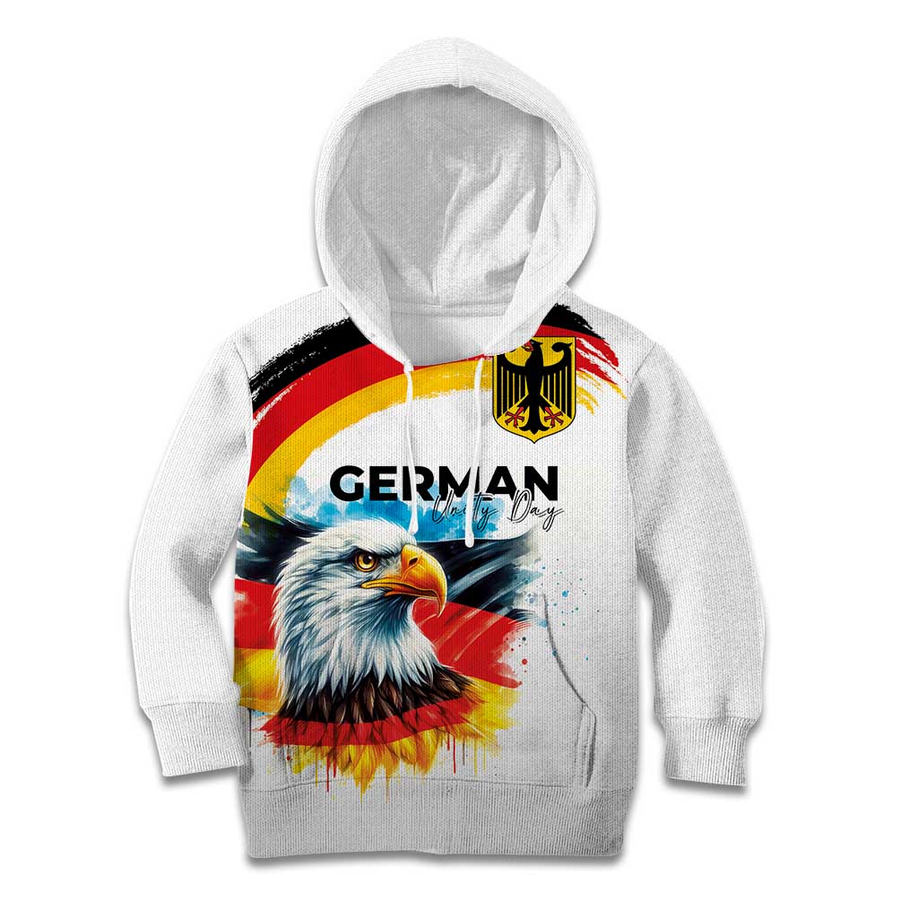 German Unity Day Kid Hoodie Germany Flag with Eagle Head and Emblem