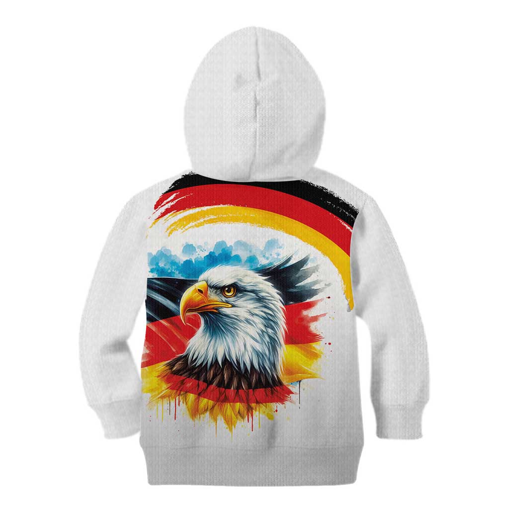 German Unity Day Kid Hoodie Germany Flag with Eagle Head and Emblem