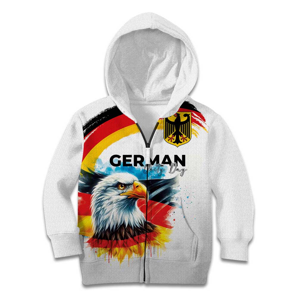 German Unity Day Kid Hoodie Germany Flag with Eagle Head and Emblem