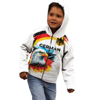 German Unity Day Kid Hoodie Germany Flag with Eagle Head and Emblem