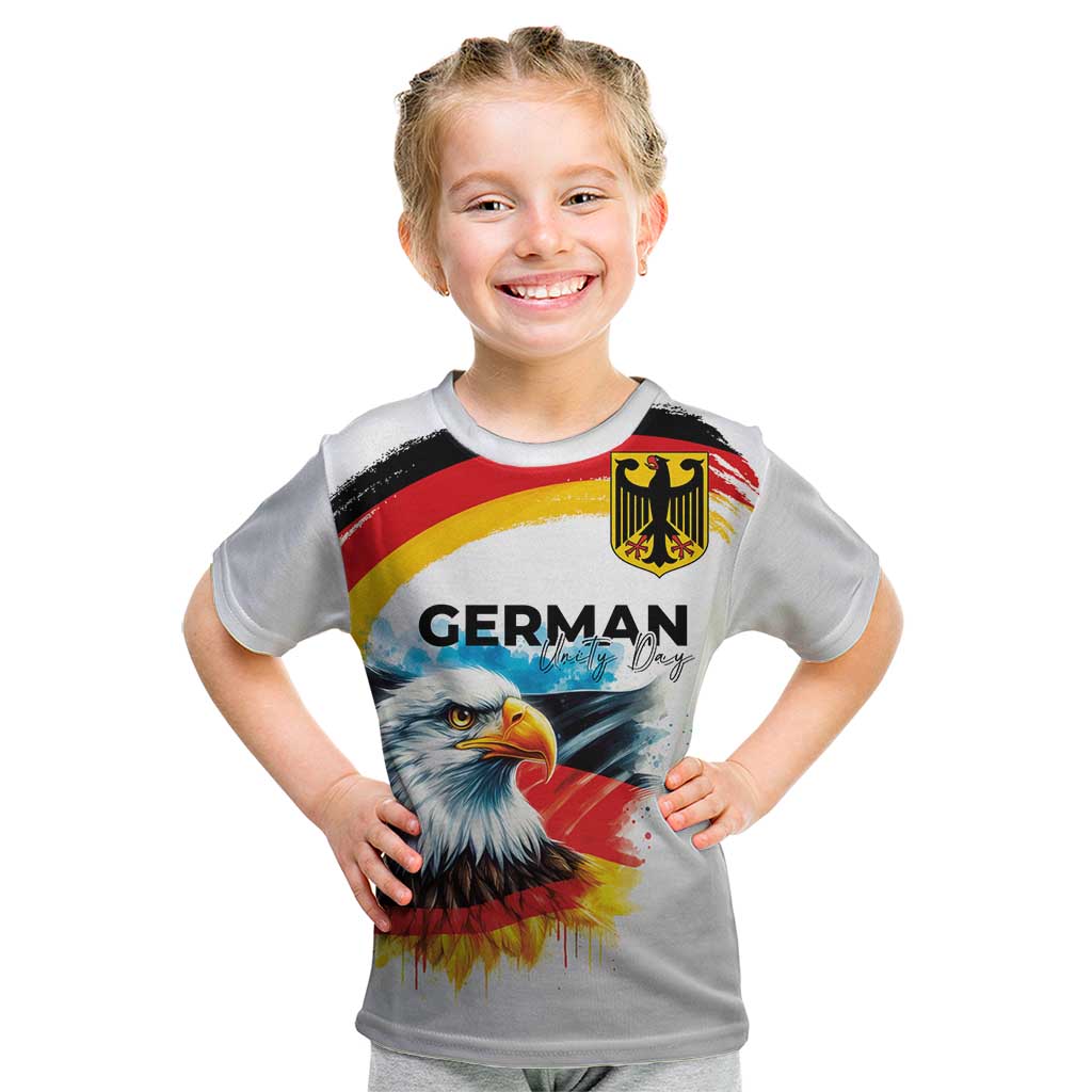 German Unity Day Kid T Shirt Germany Flag with Eagle Head and Emblem
