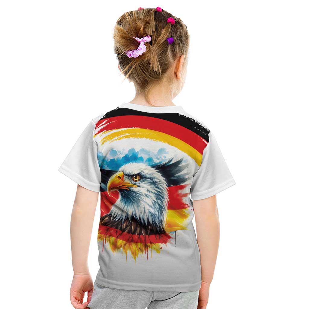 German Unity Day Kid T Shirt Germany Flag with Eagle Head and Emblem