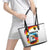 German Unity Day Leather Tote Bag Germany Flag with Eagle Head and Emblem