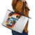 German Unity Day Leather Tote Bag Germany Flag with Eagle Head and Emblem