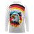 German Unity Day Long Sleeve Polo Shirt Germany Flag with Eagle Head and Emblem