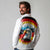 German Unity Day Long Sleeve Polo Shirt Germany Flag with Eagle Head and Emblem
