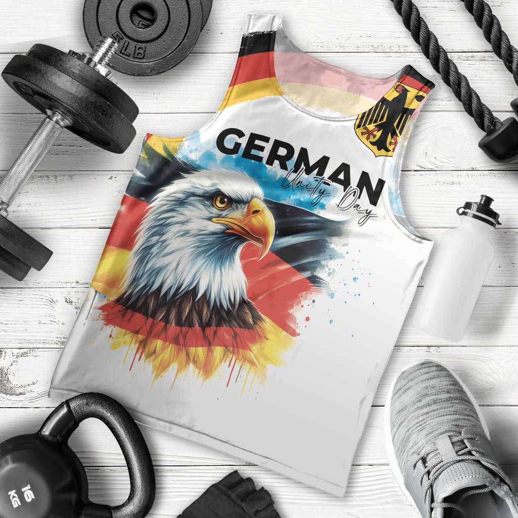 German Unity Day Men Tank Top Germany Flag with Eagle Head and Emblem