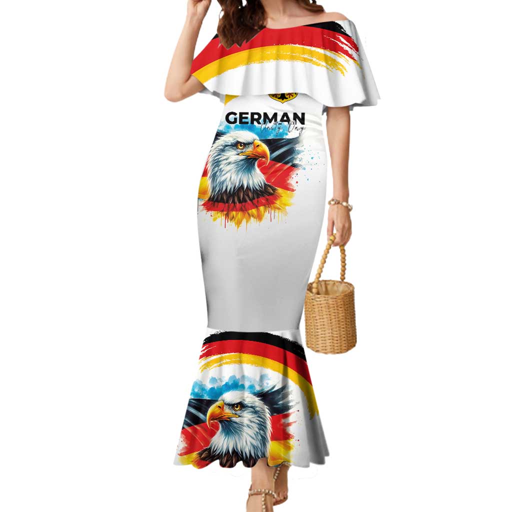 German Unity Day Mermaid Dress Germany Flag with Eagle Head and Emblem