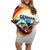 German Unity Day Off Shoulder Short Dress Germany Flag with Eagle Head and Emblem