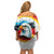 German Unity Day Off Shoulder Short Dress Germany Flag with Eagle Head and Emblem