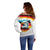 German Unity Day Off Shoulder Sweater Germany Flag with Eagle Head and Emblem