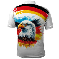 German Unity Day Polo Shirt Germany Flag with Eagle Head and Emblem