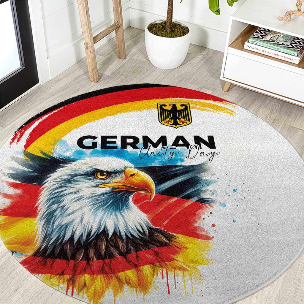German Unity Day Round Carpet Germany Flag with Eagle Head and Emblem