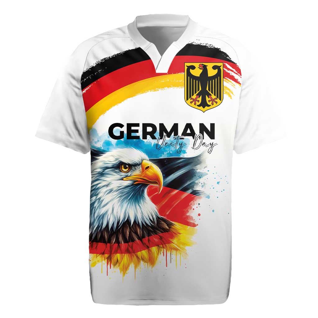 German Unity Day Rugby Jersey Germany Flag with Eagle Head and Emblem
