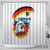 German Unity Day Shower Curtain Germany Flag with Eagle Head and Emblem