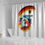 German Unity Day Shower Curtain Germany Flag with Eagle Head and Emblem