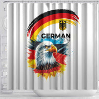 German Unity Day Shower Curtain Germany Flag with Eagle Head and Emblem