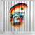 German Unity Day Shower Curtain Germany Flag with Eagle Head and Emblem