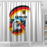 German Unity Day Shower Curtain Germany Flag with Eagle Head and Emblem