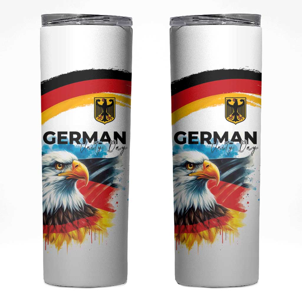German Unity Day Skinny Tumbler Germany Flag with Eagle Head and Emblem