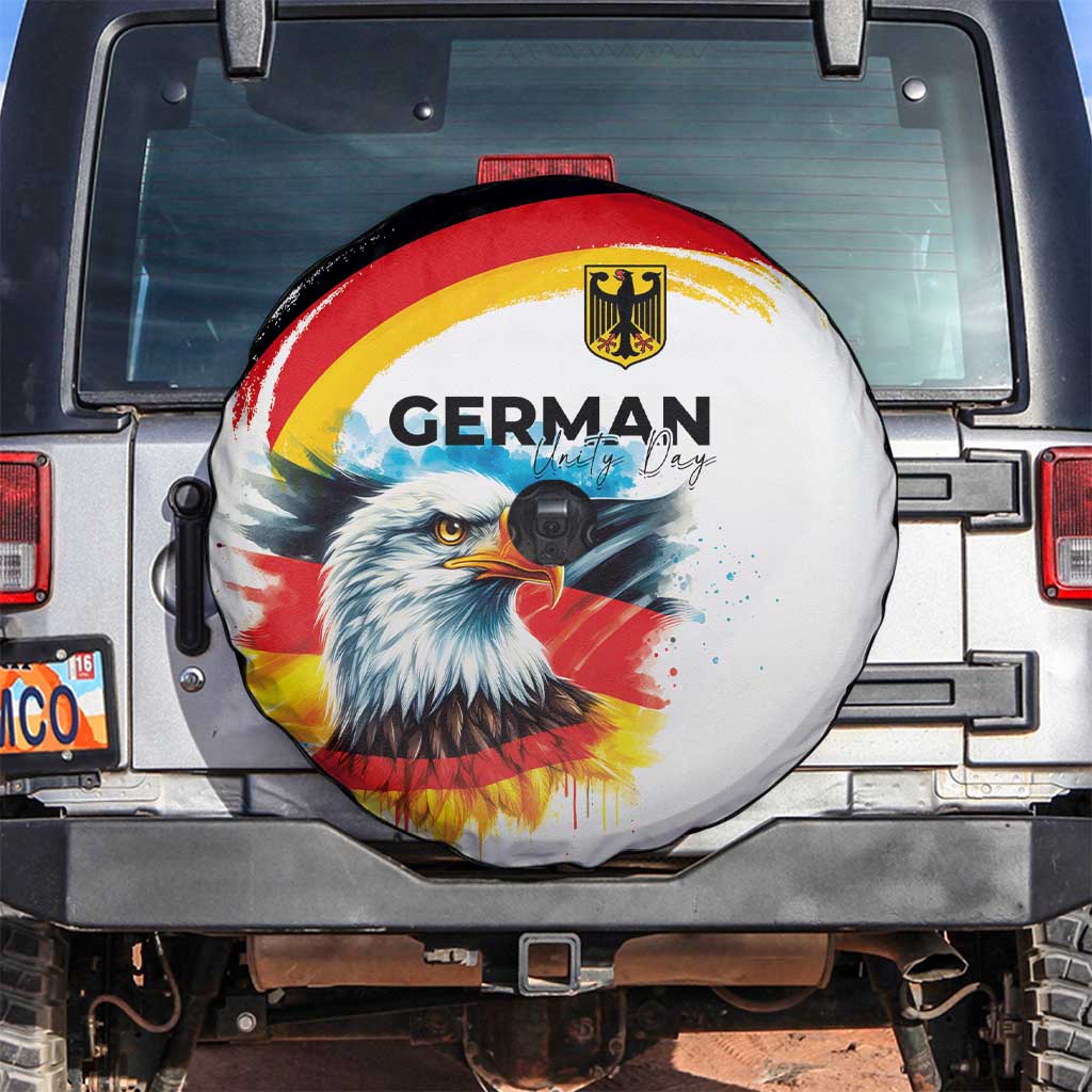 German Unity Day Spare Tire Cover Germany Flag with Eagle Head and Emblem